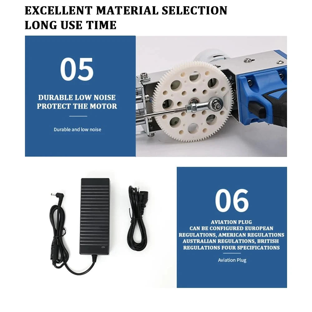2-in-1-Tufting-Gun-Set, elektrische Tufting-Pistole, 7–21 mm Tufting-Pistole, mit Wollgarn und Tufting-Gewebe, Trimmer für Anfänger