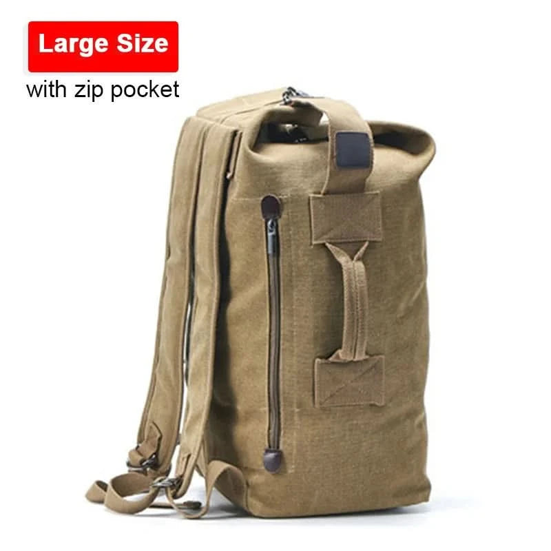 Outdoor-Reisetasche Rucksack Mode Große Kapazität Rucksack Herren Leichter Rucksack Herren Gepäck Canvas Eimer Schultertaschen für Männer