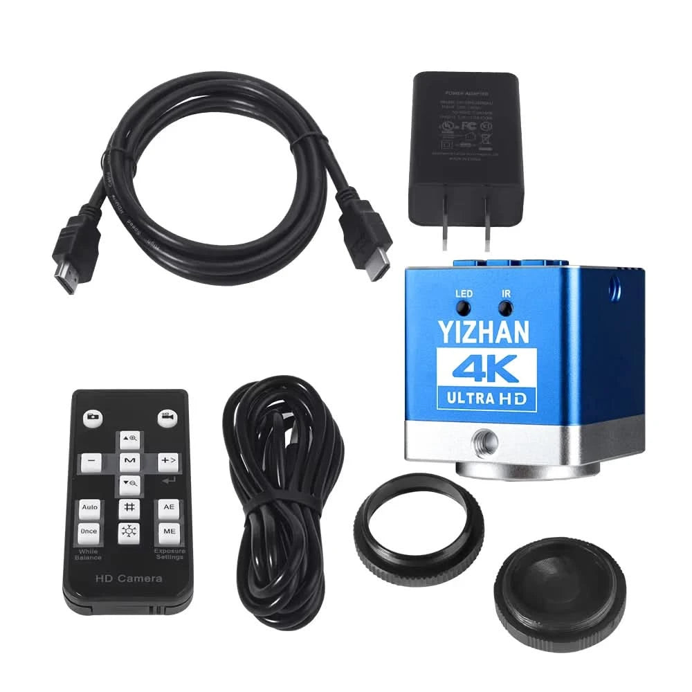 YIZHAN 4K UHD Electron Digital Microscope 1080P 60FPS Video Industrial Welding Camera 150X Lens Folding Stand for PCB Repair