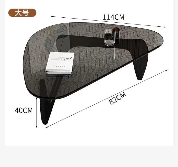 Modern simple creative round coffee table household small apartment living room tempered glass coffee table Internet celebrity
