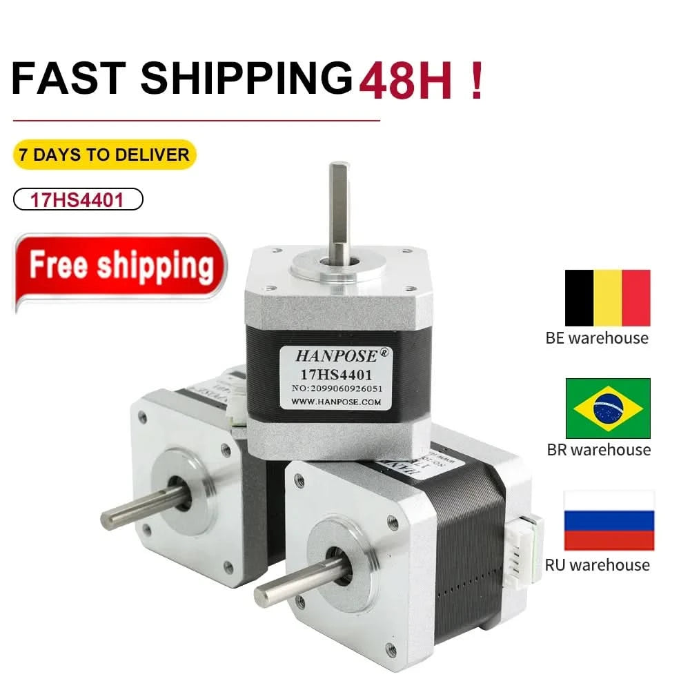 Nema17 Schrittmotor 42 motor42BYGH 1.5A (17HS4401) Motor 4-adrig 40mm für CNC 3D-Drucker 12V Schrittmotor