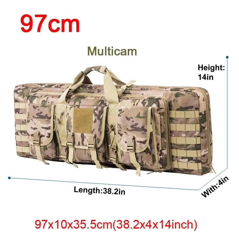 LQARMY 32 38 42 48 Zoll Taktische Doppelgewehrtasche Molle Gewehr-Tasche Scharfschützen Airsoft Gewehr-Tasche Rucksack Jagdwaffenholster