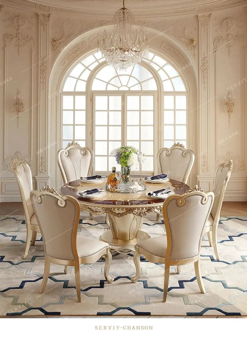 Kitchen Mobile Dining Table  Non Slip Modern Dining Table Set Living Room Esstisch House Accessories Luxury Unique Round Design