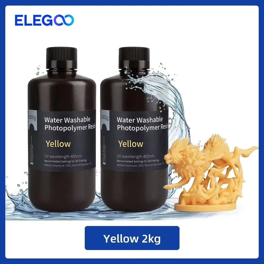 ELEGOO Water Washable 3D Druckerharz LCD UV-härtendes Harz 405nm Standard Photopolymerharz für LCD 3D-Druck 1000g 8 Farben