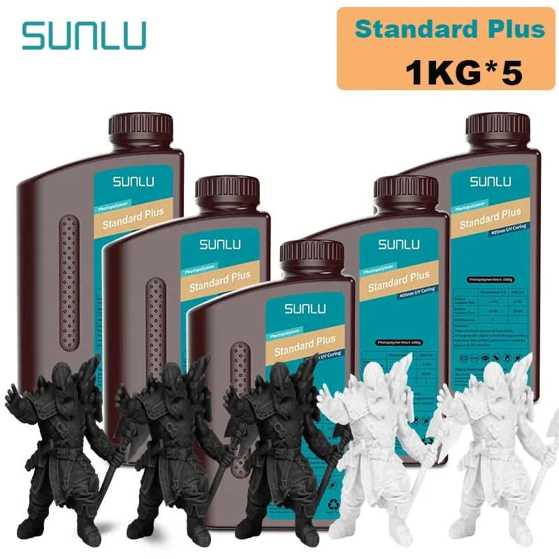 SUNLU 5KG Standard Plus/14K Standard Harz 1KG/Flasche 405nm schnellhärtendes UV-Photopolymerharz für LCD 3D-Druckermaterial