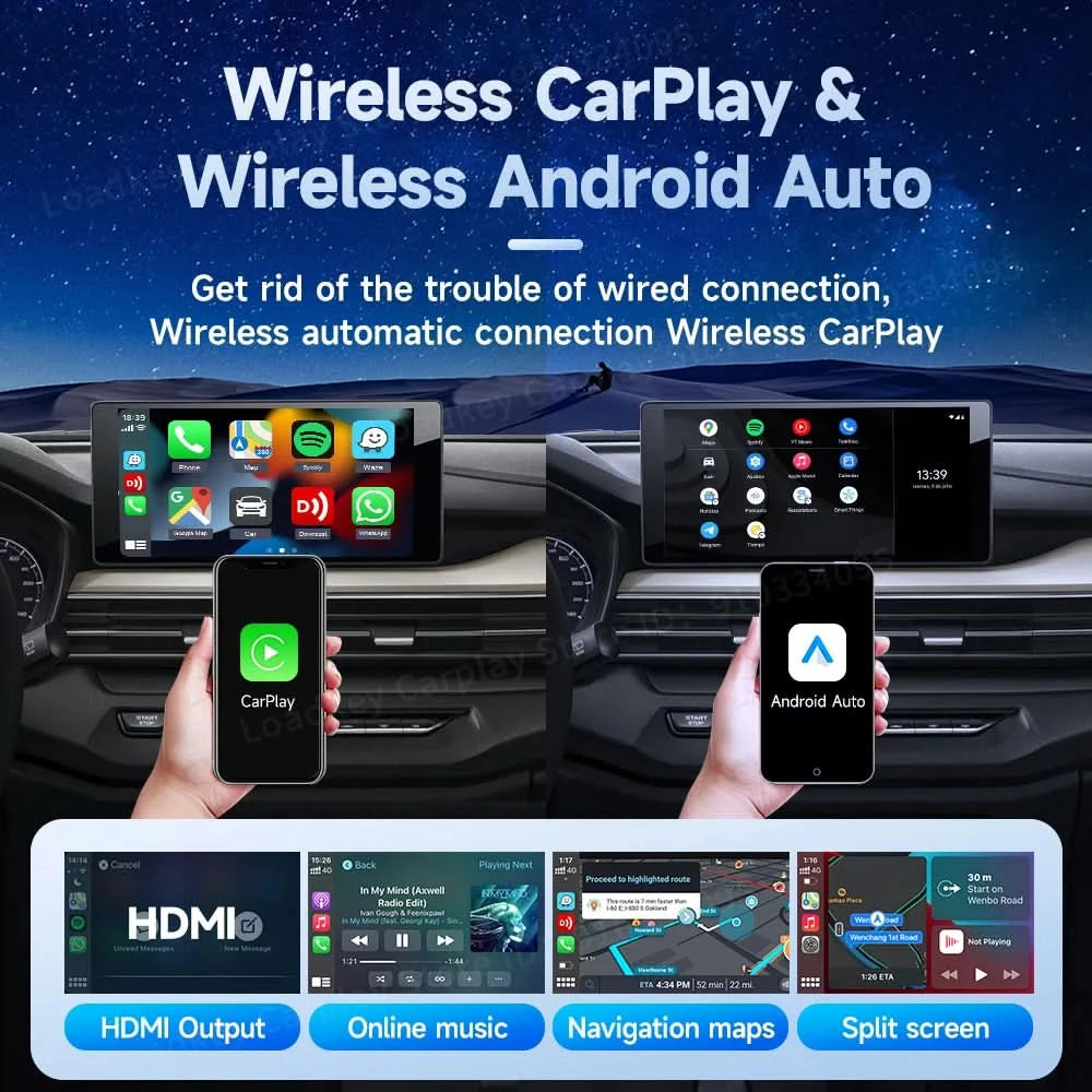 Carlinkit HDMI-Ausgang Auto TV Mate Carplay Qualcomm 6225 8-Core Android Auto Wireless Adapter unterstützt Youtube GPS Split Screen