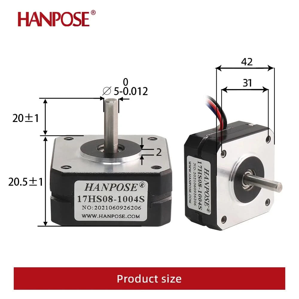 HANPOSE Nema17 Schrittmotor, Drehmoment 78 oz-in (52 N-cm), Strom 1,8 A. Modelle 17HS8401 17HS 2408 17HS3401S 17HS4401S 17HS6401S