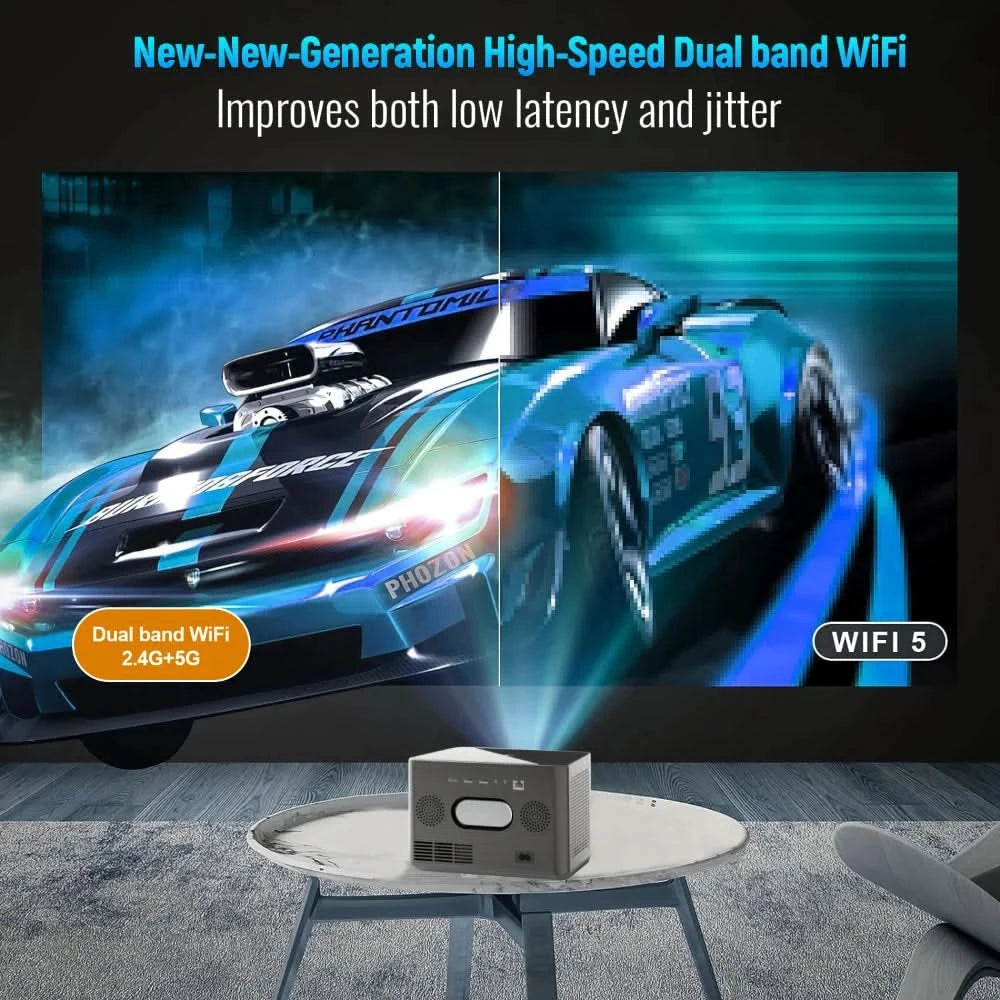 WZATCO A9 300inch 1080P Fully Automatic 4K HDR Auto focus Android 32GB Wifi Smart RJ45 LED Projector LCD Proyector Home Beamer