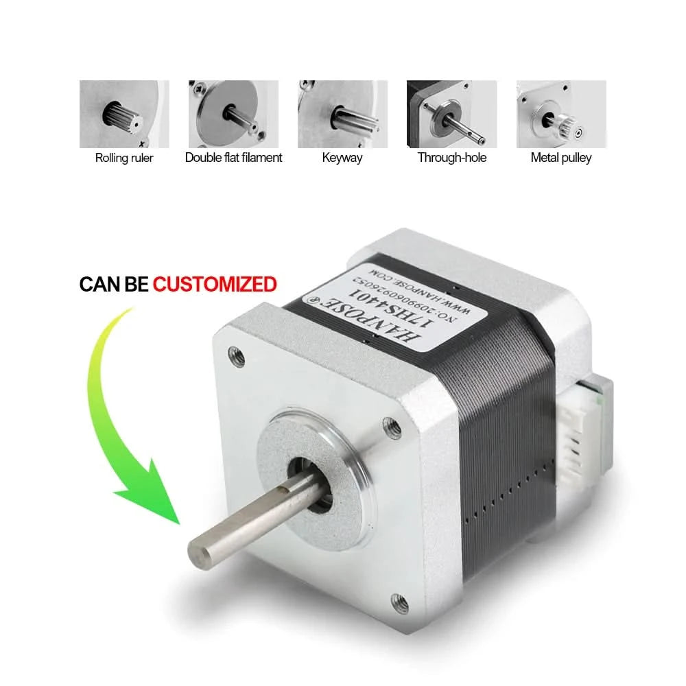 HANPOSE Nema17 Schrittmotor, Drehmoment 78 oz-in (52 N-cm), Strom 1,8 A. Modelle 17HS8401 17HS 2408 17HS3401S 17HS4401S 17HS6401S
