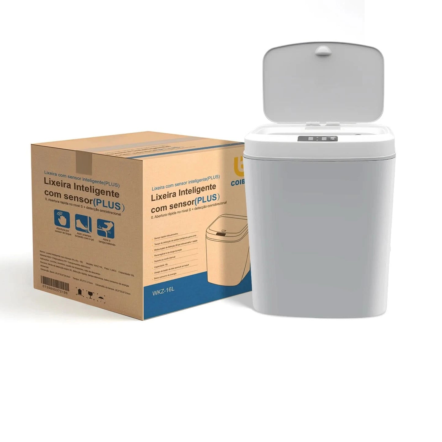 Automatischer Sensor-Mülleimer, Abfalleimer, Mülleimer, Plastik-Mülleimer, Küche, Wohnzimmer, Haushaltskapazität