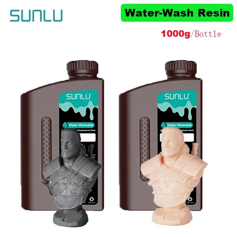 SUNLU 2KG Wasserwaschbares / Wasserwaschbares ABS-Harz Harz 1000G/Flasche 405nm Schnelles UV-härtendes Photopolymerharz für LCD-3D-Druck