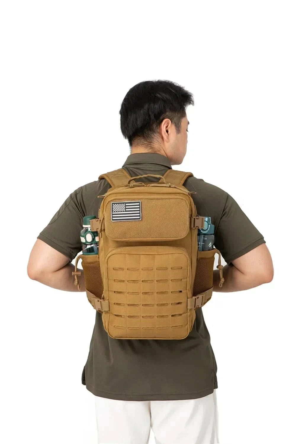 25L Taktischer Rucksack Outdoor Tasche Fitness Rucksack MOLLE Rucksack Damen/Herren Wander-Survival-Rucksack Herren Doppel-Getränkehalter