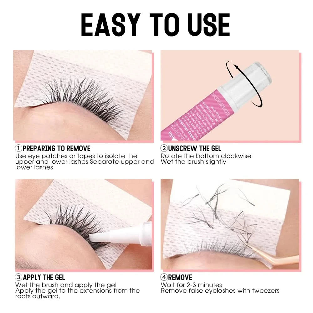 5 Stück Wimpernkleberentferner 10ml Wimpernkleberentferner Wimpernverlängerungskleberentferner Nicht reizend Schnelle Entladung Klebstoff Make-up