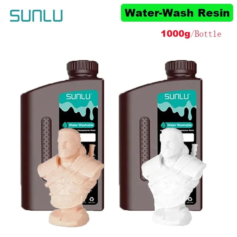 SUNLU 2KG Wasserwaschbares / Wasserwaschbares ABS-Harz Harz 1000G/Flasche 405nm Schnelles UV-härtendes Photopolymerharz für LCD-3D-Druck