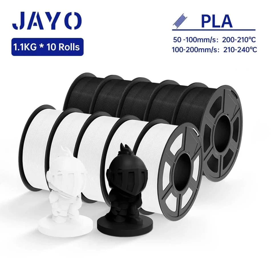 JAYO PLA / ABS / PETG / Silk / ASA / TPU / PLA+ Filament 10 Rollen 3D-Drucker-Filament 1.75MM 0.65/1/1.1KG sauber gewickeltes 3D-Filament