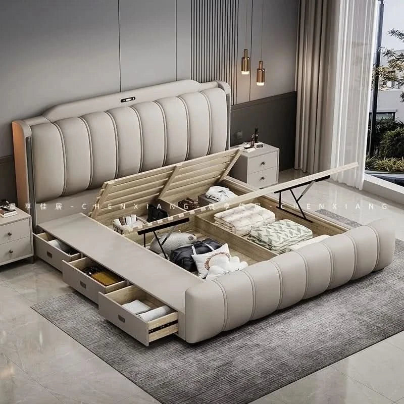 Bedsrooms Uniques Beds Frame Headboard Modern Luxury Beds Twin Storage Camas De Casal De Luxo Home Furniture Accessories
