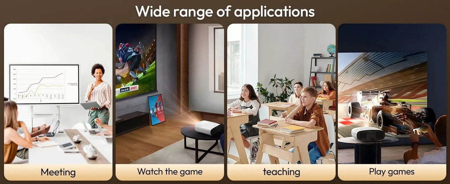 VEVSHAO Full HD Beamer A22 4K Video Smart TV für Zuhause WIFI 1080P 1000 Lumen Projektoren Medien Video Player Smart Beamer