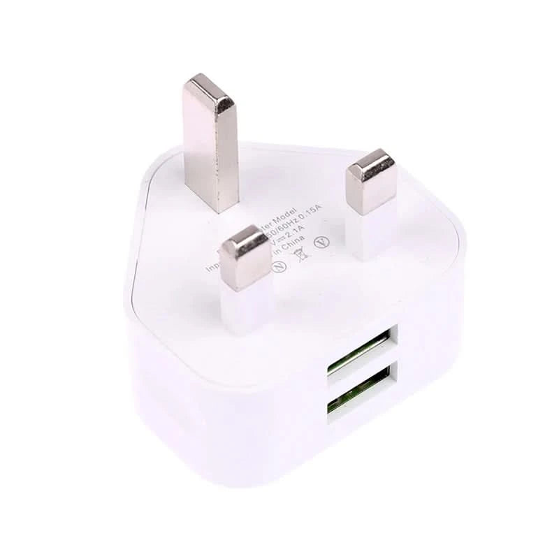 HUAHUA2025 NEU 1 Stk. Dual Port Schnellladegerät 5 V/2,1 A, UK 3-Pol Wandadapter für Telefone & Tablets, Multi-Geräte USB Lade-Hub