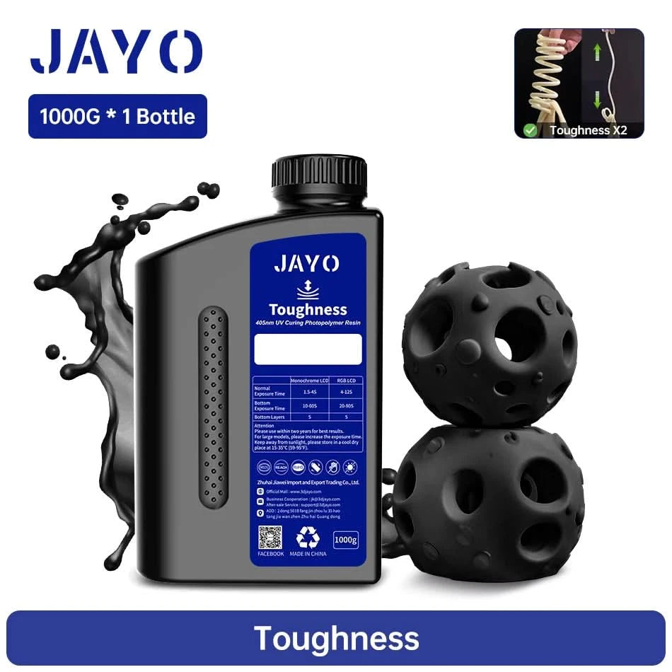 JAYO UV-Harz ABS-ähnlich/Standard/Pflanzlich/Nylon-ähnlich/Wasserwaschbar 1KG 405nm Flüssiges Rapid UV-Härtung für LCD 3D-Druckmaterial