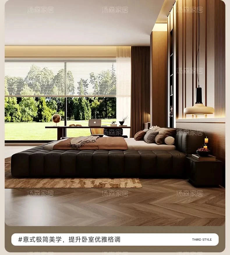 Double bedroom beds full size bed frame bedroom furniture Home 150x200 180x200 cm Luxury modern leather wedding bed 2 people