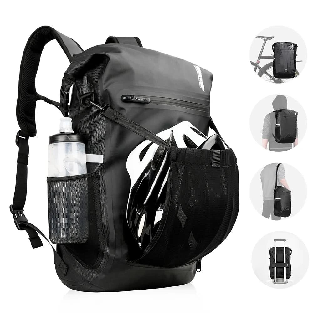 Rhinowalk Fahrrad-Packtasche 22L Vollständig wasserdichte Gepäckträgertasche Rucksack Kapazität Multifunktionaler Gepäckträger Fahrradtasche Umhängetasche