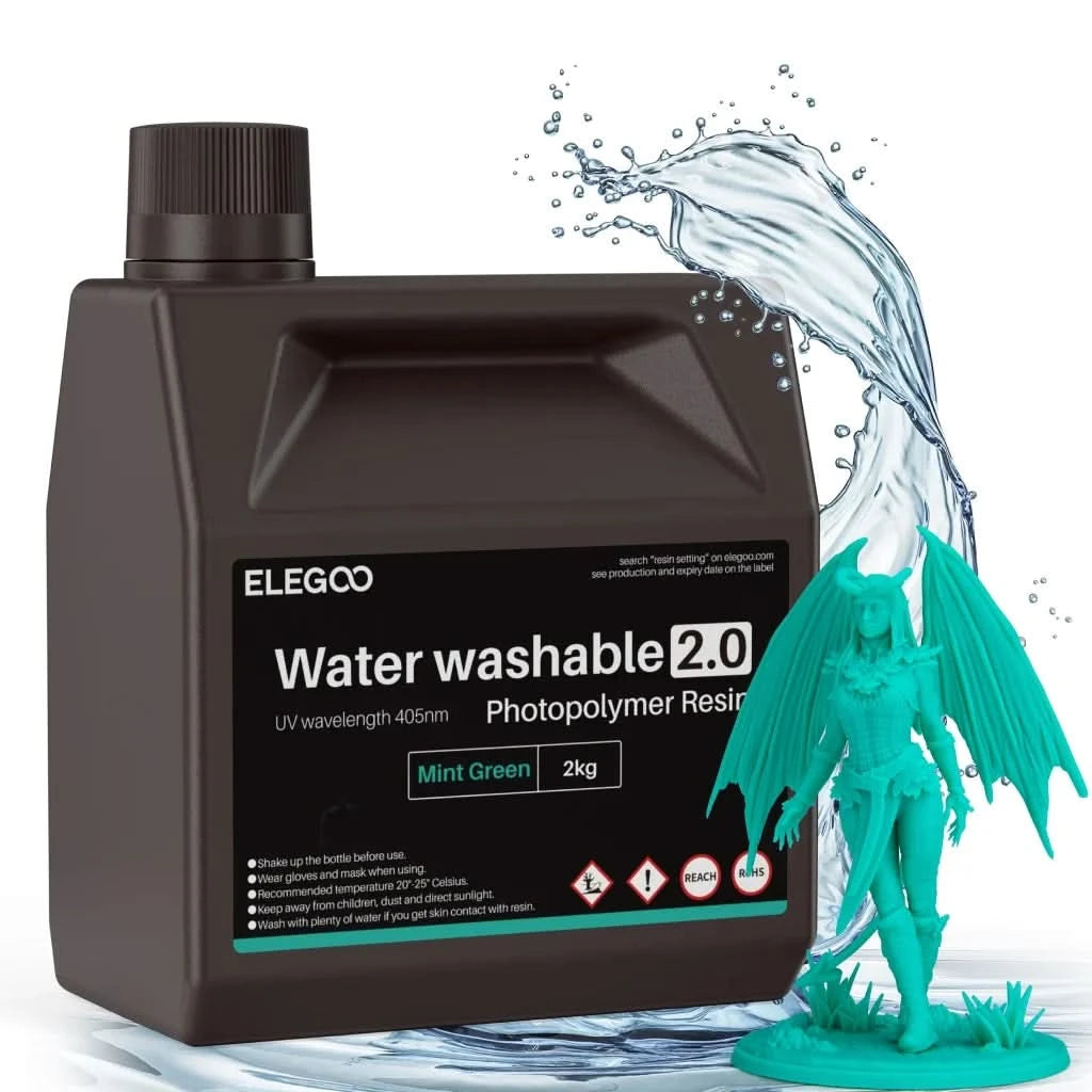 ELEGOO Water Washable 3D Druckerharz LCD UV-härtendes Harz 405nm Standard Photopolymerharz für LCD 3D-Druck 1000g 8 Farben