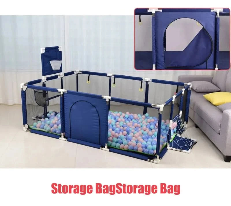 IMBABY Großer Kinderlaufstall für Kinder, Baby-Laufgitter, Cartoon-Laufgitter, Basketball-Aktivitätszaun