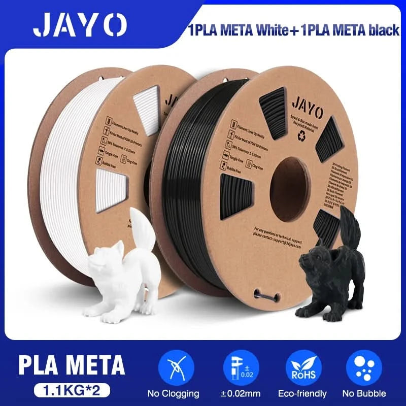 JAYO PETG/PLA/SILK/PLA Meta/PLA+/ABS 2 Rollen 3D-Drucker-Filament 1,75 mm Kreatives Modellmaterial für Kinder für 3D-Stift-Filament