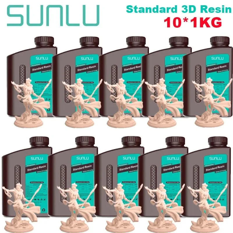 SUNLU 10KG  Standard / Water-Wash 3D Resin 405nm UV Resin For most SLA/DLP/LCD 3D Printer Material UV Sensitive 1kg