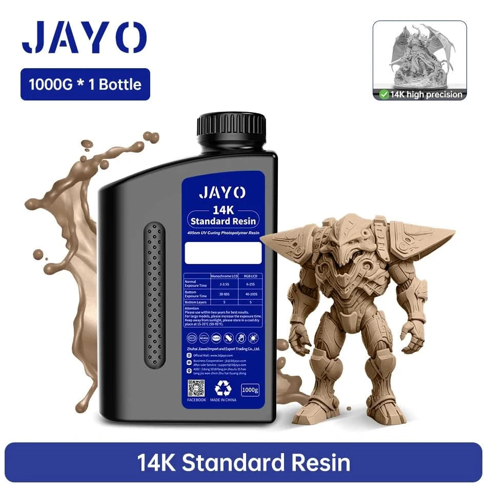 JAYO UV-Harz ABS-ähnlich/Standard/Pflanzlich/Nylon-ähnlich/Wasserwaschbar 1KG 405nm Flüssiges Rapid UV-Härtung für LCD 3D-Druckmaterial