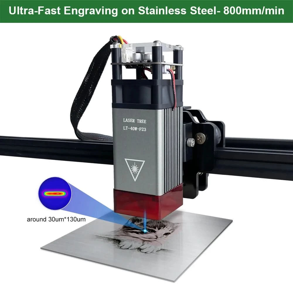 LASER TREE Lasermodul 4W 5W 10W optische Leistung mit Air Assist Laserkopf 450nm TTL Blaulicht Graveur Schneiden Holz DIY Werkzeuge