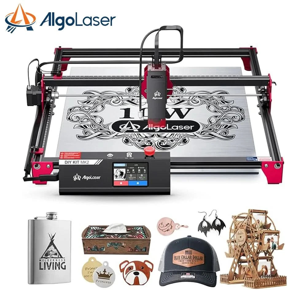 AlgoLaser DIY KIT MK2 10W Lasergravur-Schneidemaschine Touchscreen für Holz Metall 10W Ausgangsleistung Offline-Arbeit 400X435MM