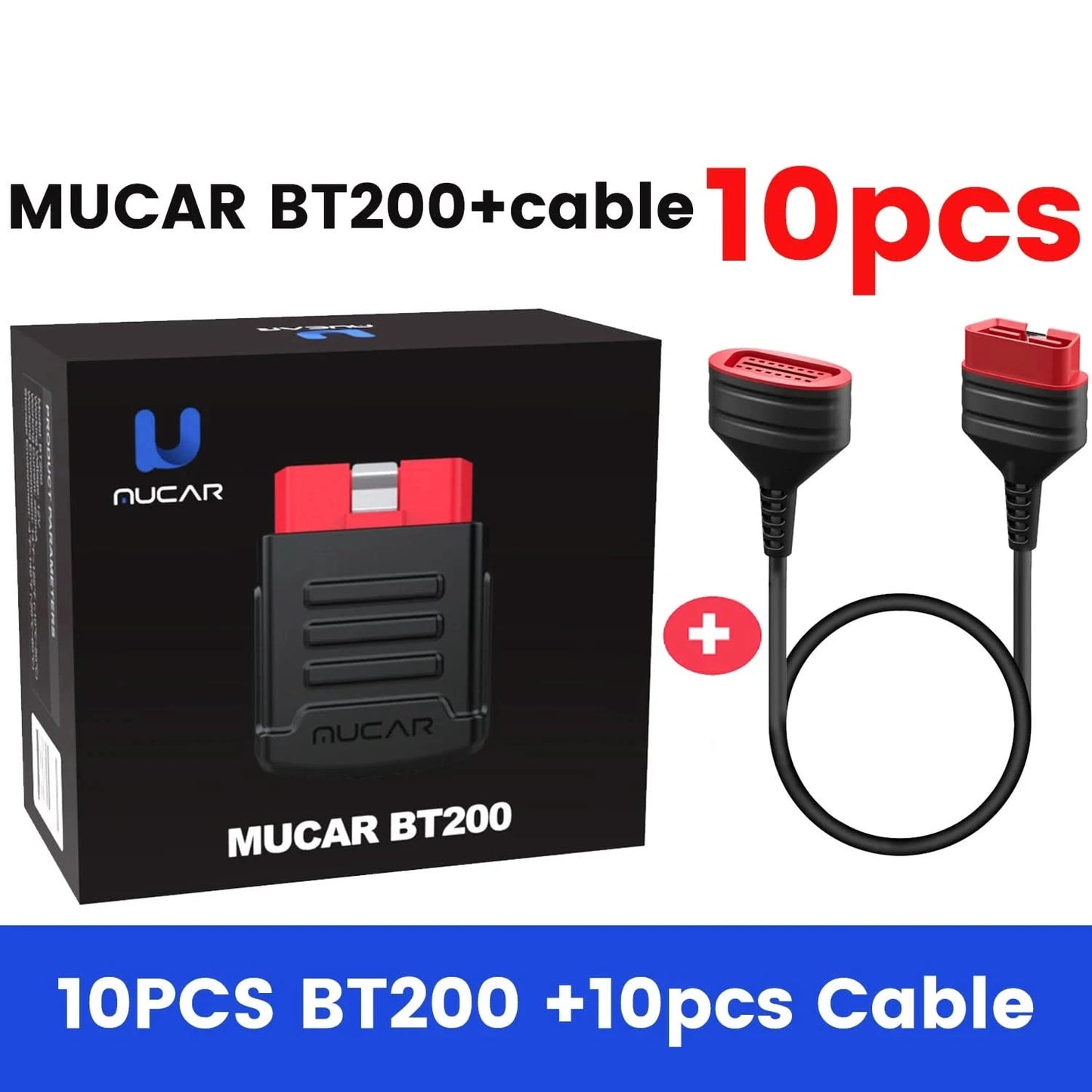 10pcs-100pcs MUCAR BT200/BT200 Pro OBD2 Diagnostic Tool Full System Diagnosis for all cars lifetime free, 15 reset service