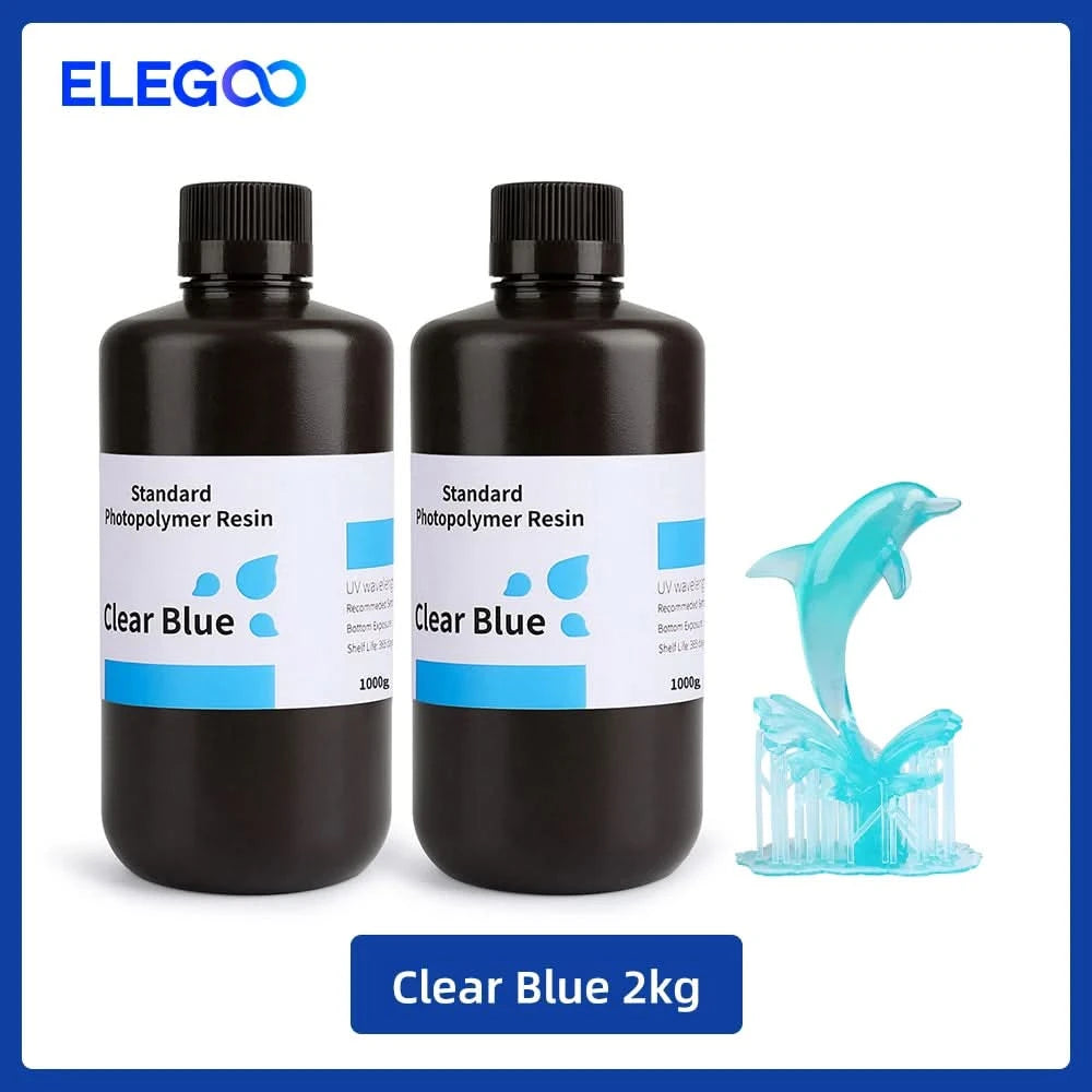ELEGOO 3D Printer Resin LCD UV-Curing Resin 405nm Standard Photopolymer Resin for LCD 3D Printing 1000g Black Grey White Skin