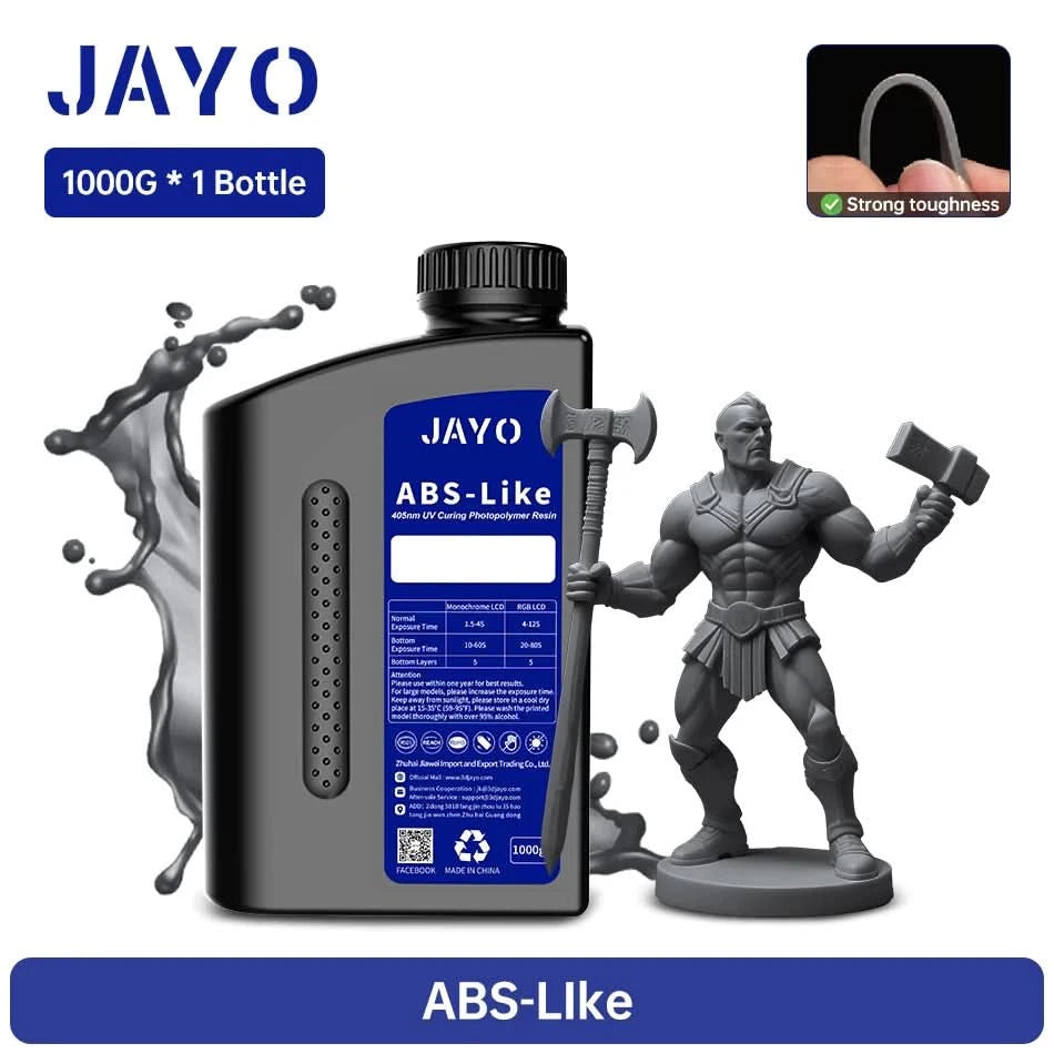 JAYO UV-Harz ABS-ähnlich/Standard/Pflanzlich/Nylon-ähnlich/Wasserwaschbar 1KG 405nm Flüssiges Rapid UV-Härtung für LCD 3D-Druckmaterial