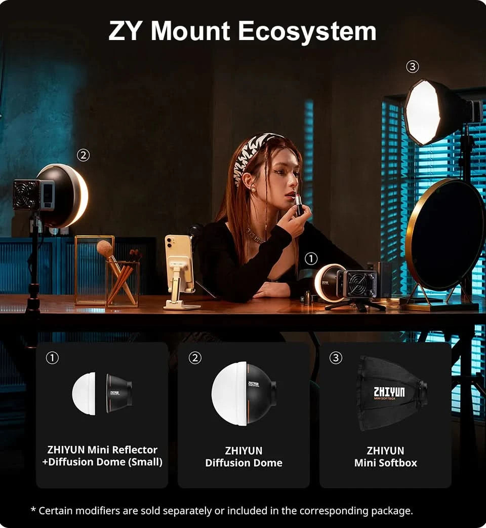 ZHIYUN MOLUS X60 RGB X60 Bicolor 60W COB Video Light LED Pocket Fill Lamp Portable Outdoor Photography Lighting for Shooting