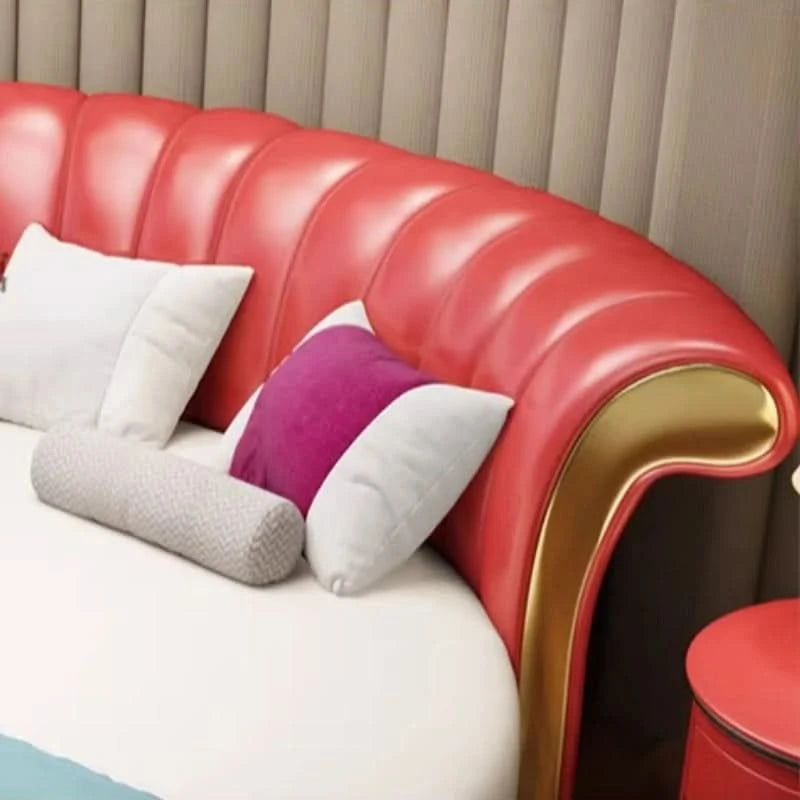 Bedroom Unique Beds Storage Cabinets Nordic Full Size Round Bed Frame Headboard Upholstery Muebles Para El Hogar Furnitures