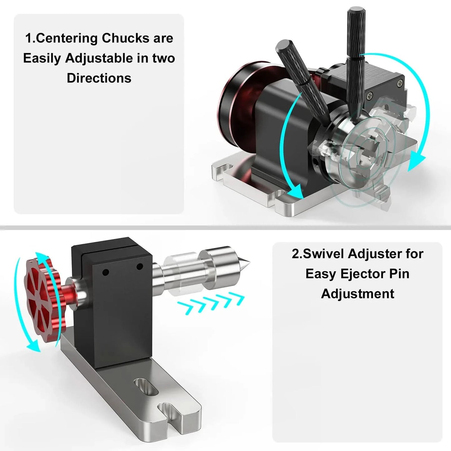 Twotrees 4. Achse CNC-Rotationsmodul-Kit für TTC450/TTC 450 PRO Rotationsrolle zum Gravieren zylindrischer Objekte Dosen