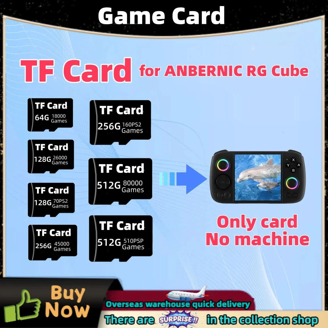 Spielkarte für Anbernic RG CUBE TF-Karten-Speicherkarte Retro-Spiele PS2 PSP PS1 3DS Android Handheld-Spielkonsole Gaming 512G Geschenk