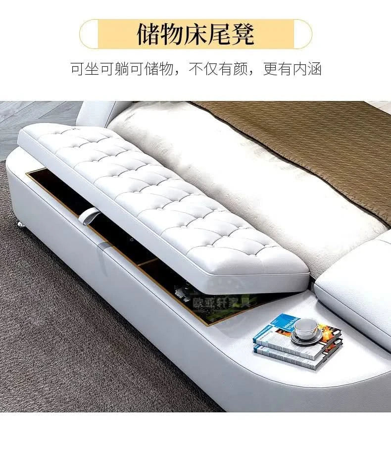 Frame Full Size Storage Bed Queen Size Luxury 180x200cm King Bed Minimalist Upholstered Nordic 150x200cm Home Bedroom Furniture