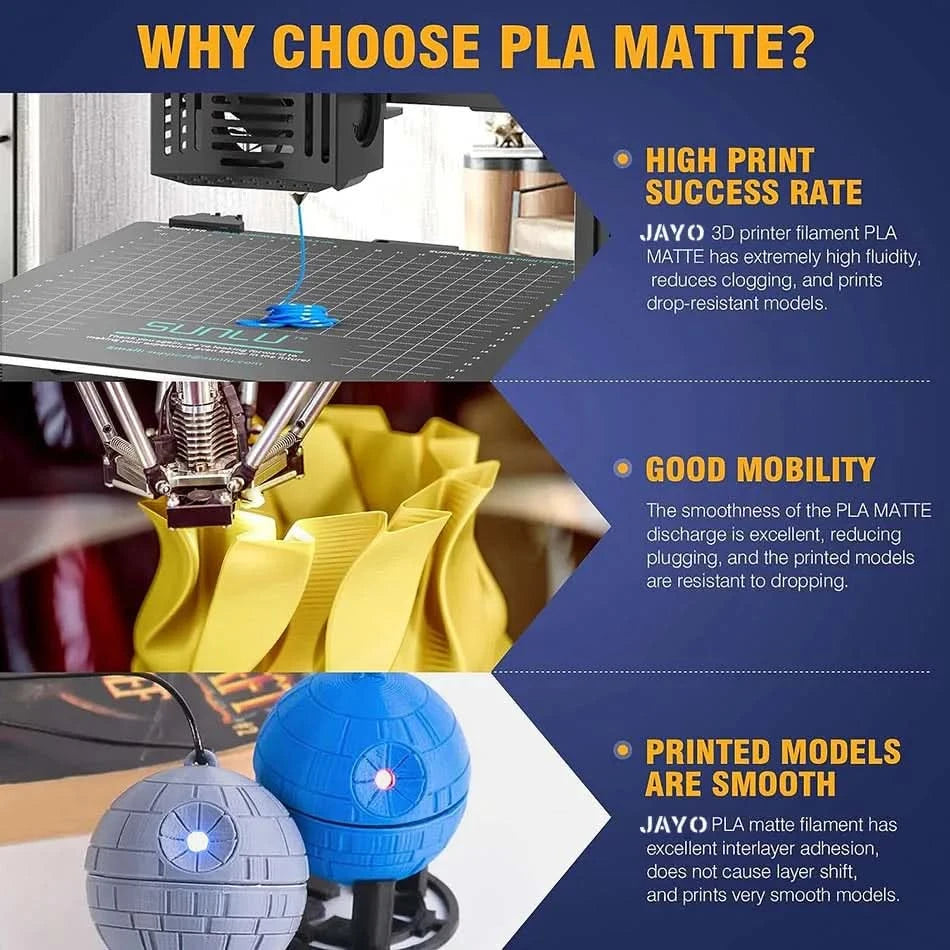 JAYO 3D Filament 1.75mm PLA / PLA Plus / PLA Meta/ Silk PLA+/PLA Matte 3D Prnter Filament 1.1KG For FDM Multicolor Set 10Rolls