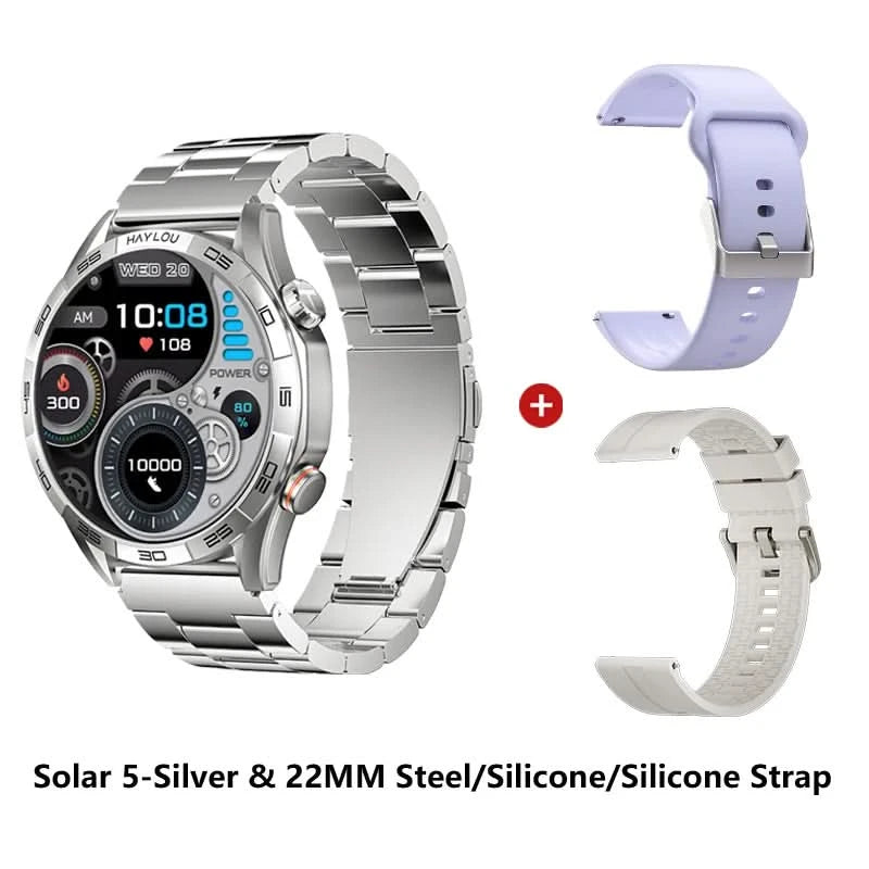 HAYLOU Solar 5 Smartwatch mit Sprachanrufen 1.58'' AMOLED Display 60Hz Smart Watch 24H Gesundheitsüberwachung Sport-Smartwatch für Herren