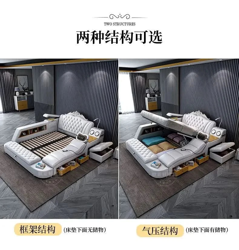 Frame Full Size Storage Bed Queen Size Luxury 180x200cm King Bed Minimalist Upholstered Nordic 150x200cm Home Bedroom Furniture