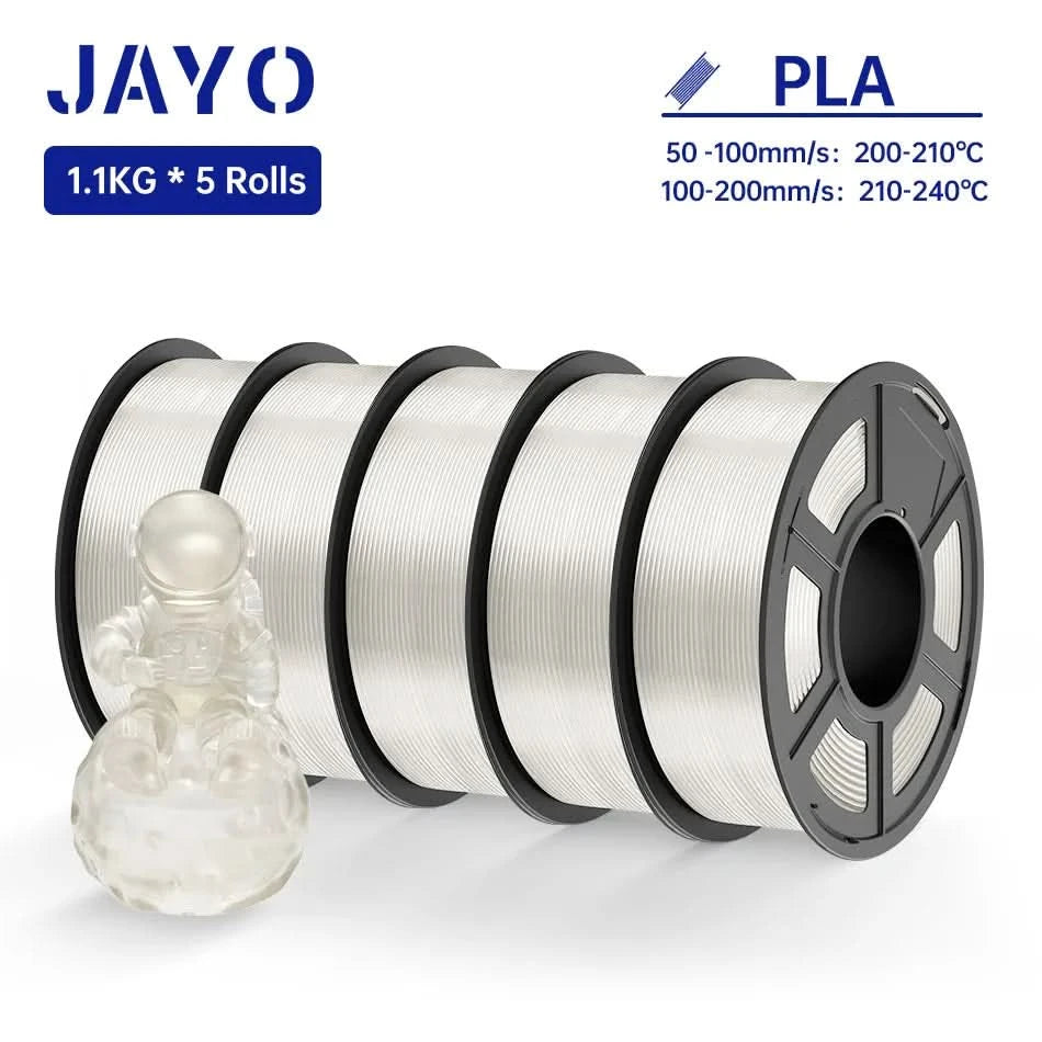 JAYO PLA Filament 1.75MM 5Rolls 3D Printer Filament PLA 100% No Bubble for FDM Coloful 3D Printing Material DIY Gift