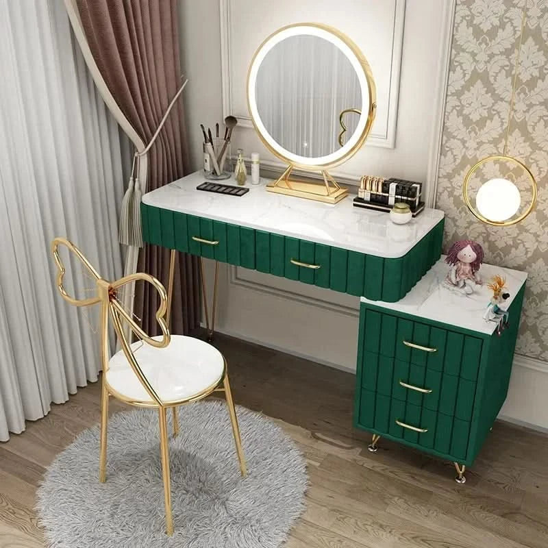 Modern Drawers Dressing Table Makeup Mirror Service Girl Pink Computer Vanity Table Living Room Vestidores Postmodern Furniture