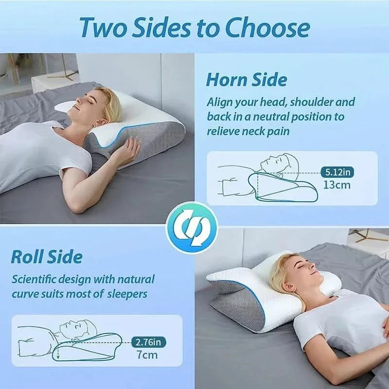 Neues 2-in-1 ergonomisches Memory-Foam-Kopfkissen