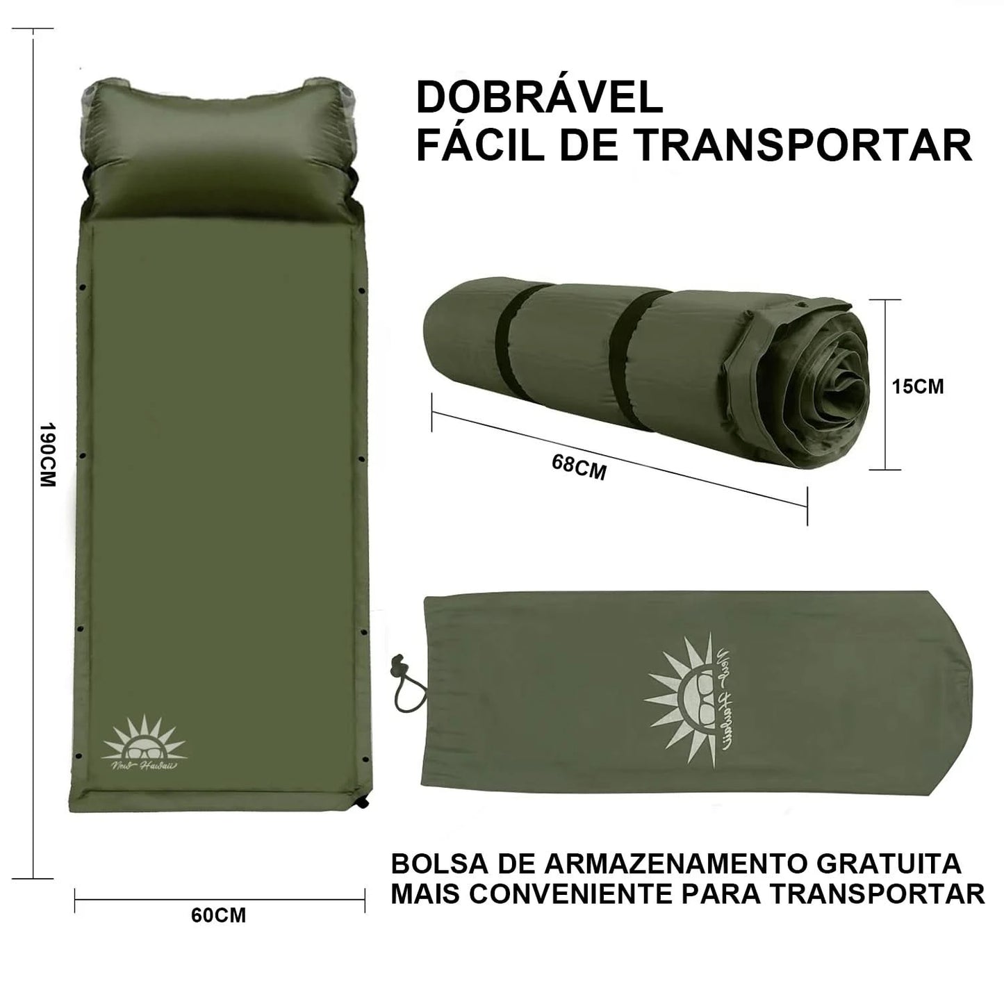 Outdoor Camping Inflatable Mattress With Pillow Ultralight Hiking Travel Cushion