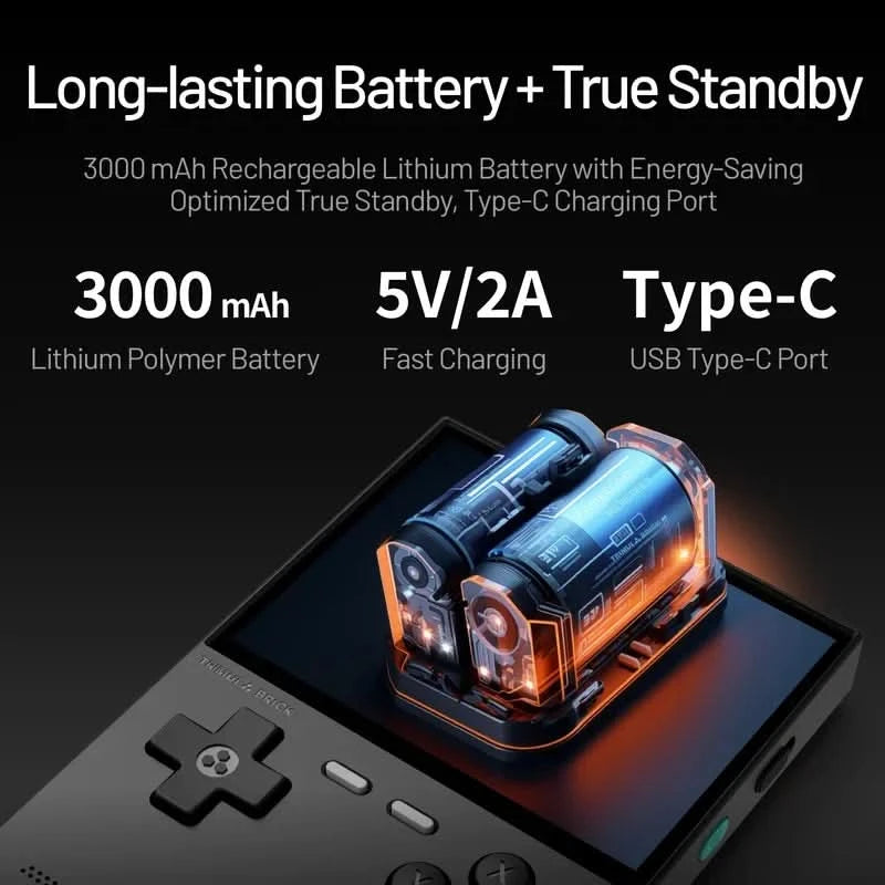 TRIMUI BRICK Handheld-Spielekonsole Tragbarer Retro-Videoplayer Spielekonsole Linux-System 3000mAh Langzeitakku LED Jungen Geschenke