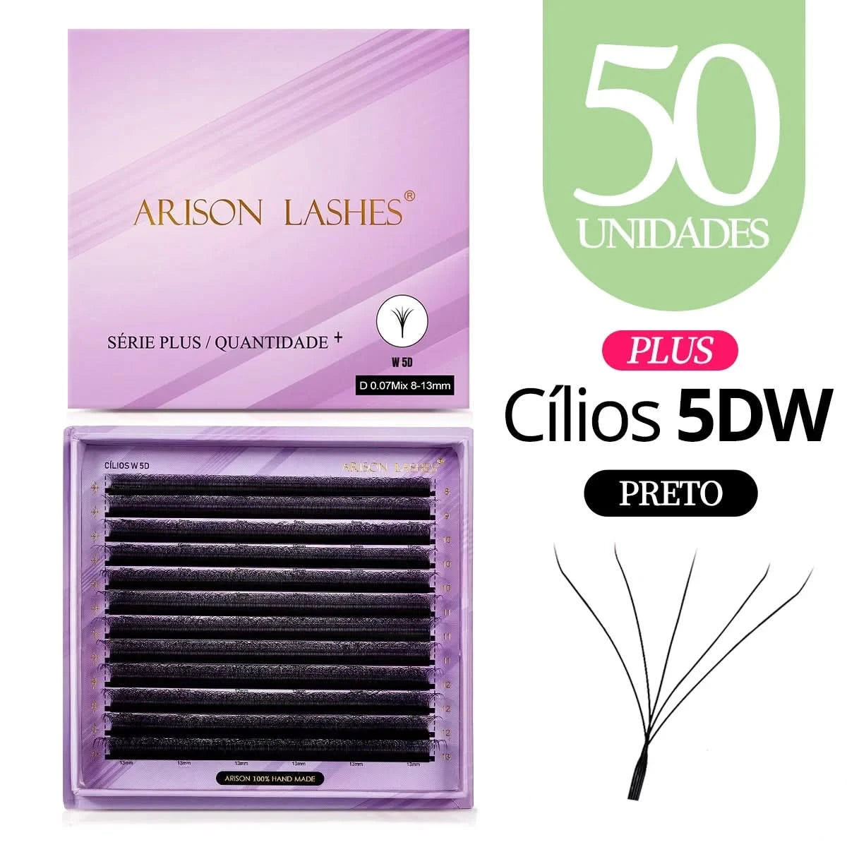 [Brazil Warehouse]ARISON Wholesale 10/30/50pcs YY/W-shape Lashes Premade Volume Eyelashes Extension 3D/4D/5D/6D/8D Lash