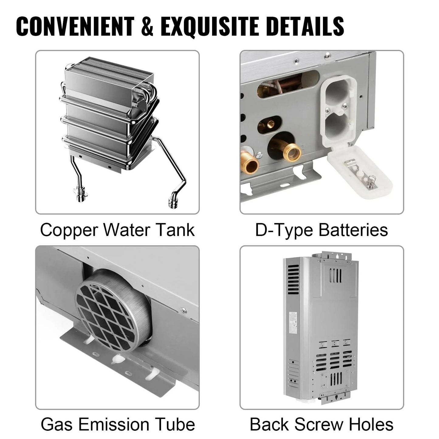 Sihao 6L 8L 10L 12L 16L 18L Flüssiggas-Durchlauferhitzer Sofortiger Gasboiler Butan Propan Gasboiler für Camping und Outdoor